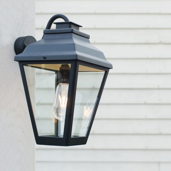 JIM LAWRENCE HACKNEY OUTDOOR LANTERN (WALL MOUNTED) IN MATT BLACK