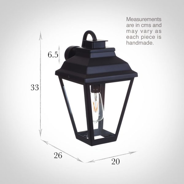 JIM LAWRENCE HACKNEY OUTDOOR LANTERN (WALL MOUNTED) IN MATT BLACK - Image 4