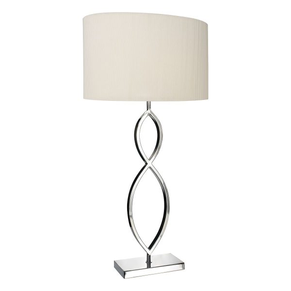 Luigi 2 Hoop Table Lamp Polished Chrome c/w Cream Shade - Image 4