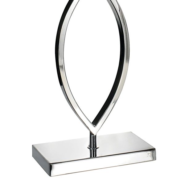 Luigi 2 Hoop Table Lamp Polished Chrome c/w Cream Shade - Image 3