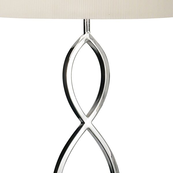 Luigi 2 Hoop Table Lamp Polished Chrome c/w Cream Shade - Image 2