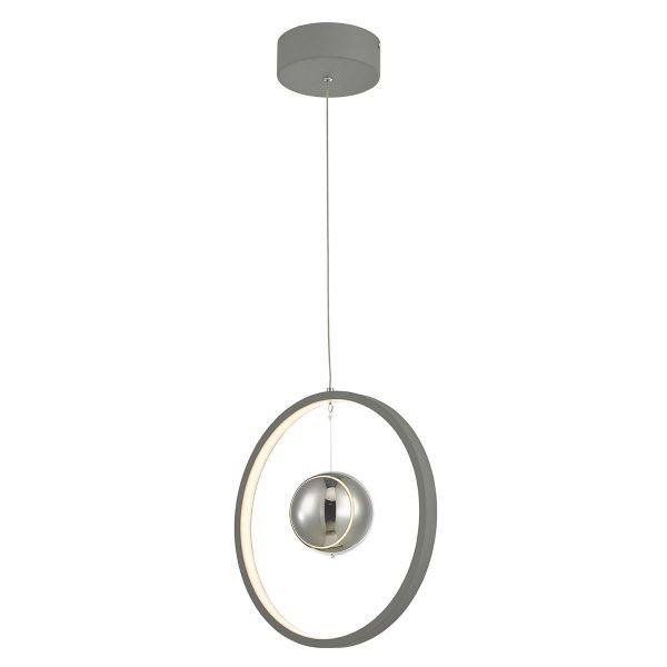 Mercury 1lt Pendant Vertical Grey LED