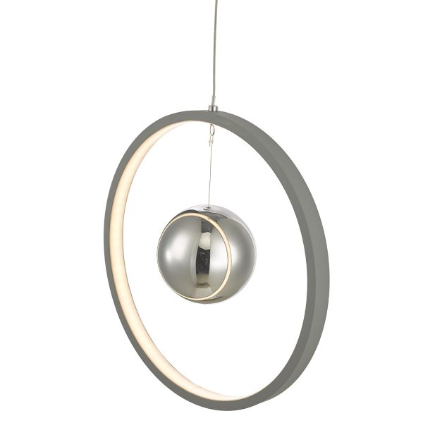 Mercury 1lt Pendant Vertical Grey LED - Image 2