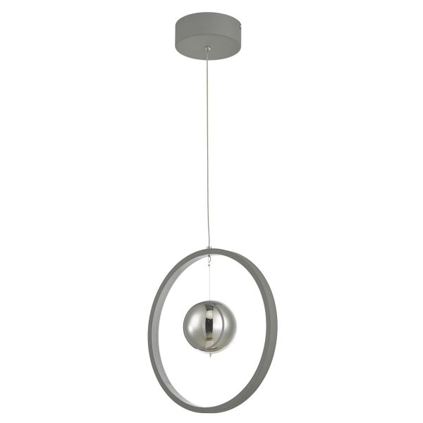 Mercury 1lt Pendant Vertical Grey LED - Image 3