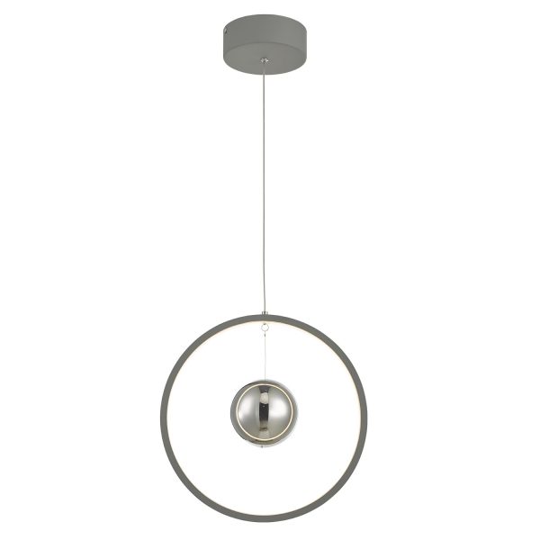 Mercury 1lt Pendant Vertical Grey LED - Image 5