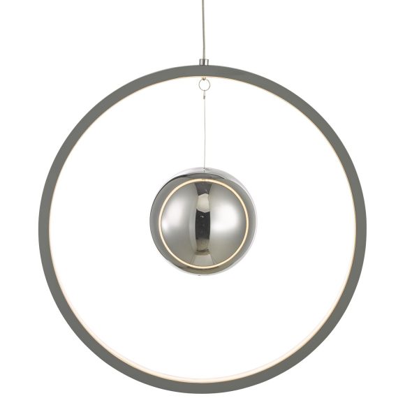 Mercury 1lt Pendant Vertical Grey LED - Image 4