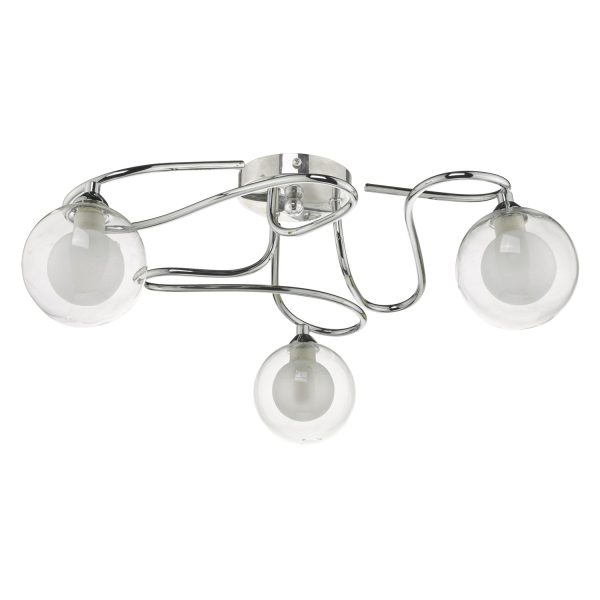 Nondus 3lt Semi Flush Polished Chrome & Glass - Image 2