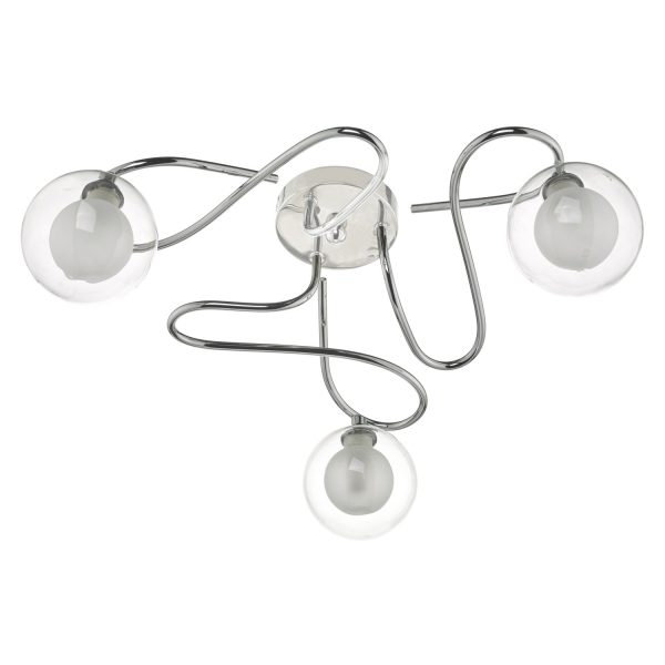 Nondus 3lt Semi Flush Polished Chrome & Glass - Image 4