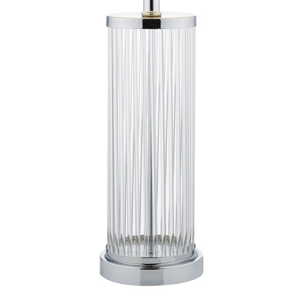 Olalla Table Lamp Polished Chrome and Clear Glass with Ivory Shade - Image 3