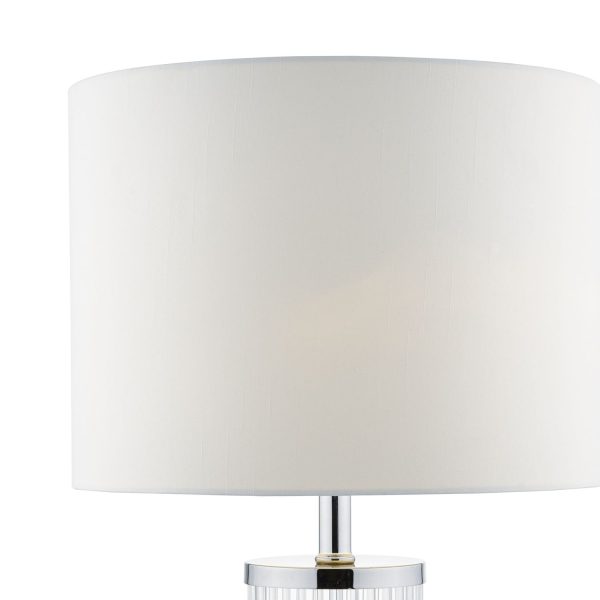 Olalla Table Lamp Polished Chrome and Clear Glass with Ivory Shade - Image 2