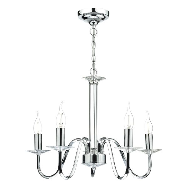 Pique 5 Light Polished Chrome Clear Crystal Detail - Image 4