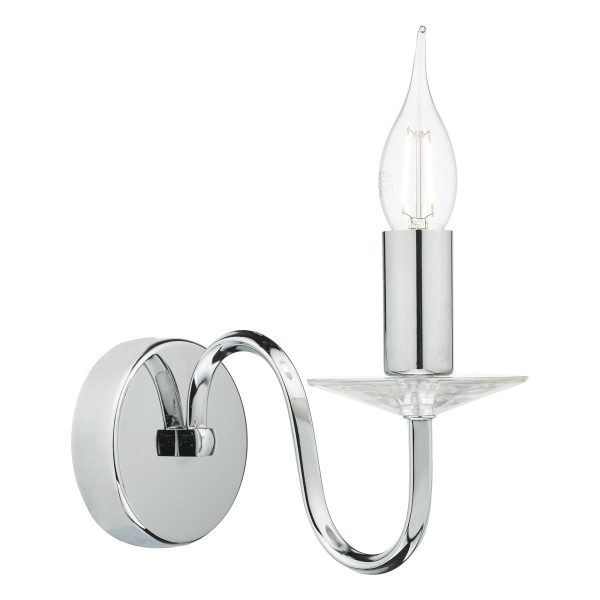 Pique Wall Light Polished Chrome & Clear Crystal Detail - Image 3