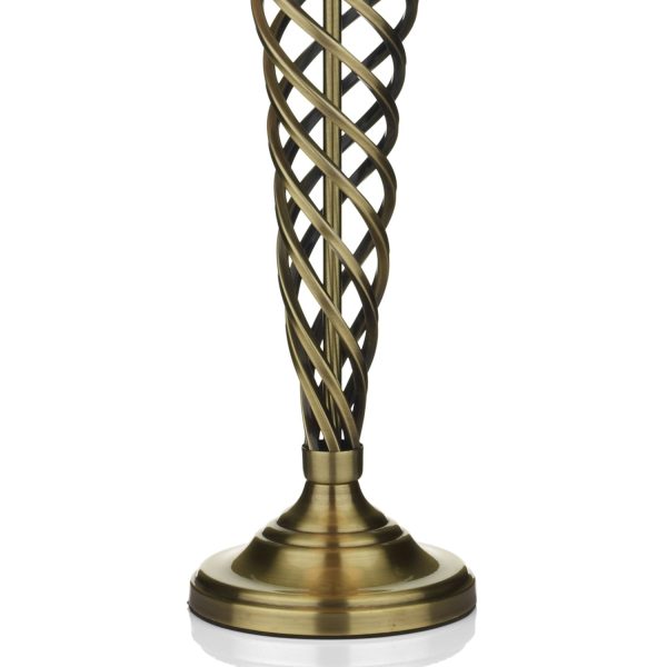 Siam Table Lamp complete with Shade Antique Brass - Image 3