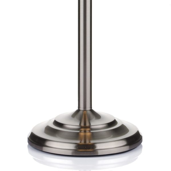 Siam Floor Lamp complete with Shade Satin Chrome - Image 3