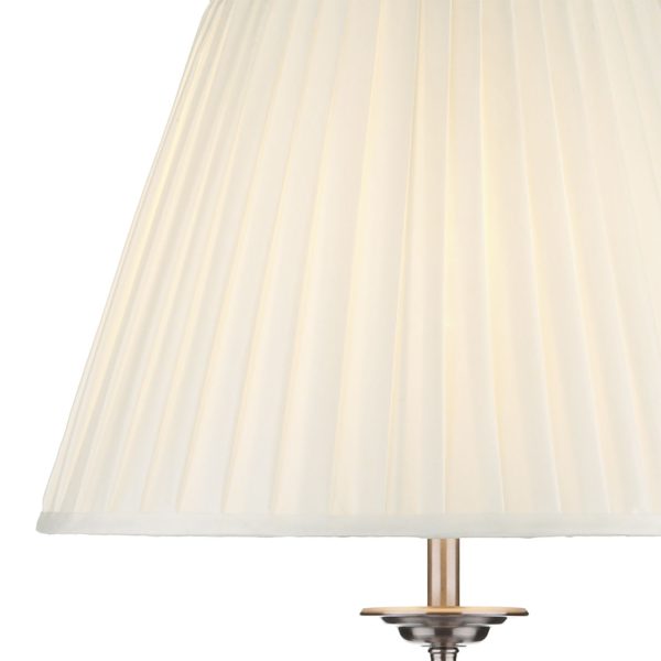 Siam Floor Lamp complete with Shade Satin Chrome