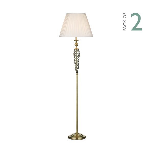 Siam Floor Lamp complete with Shade Antique Brass - Image 4