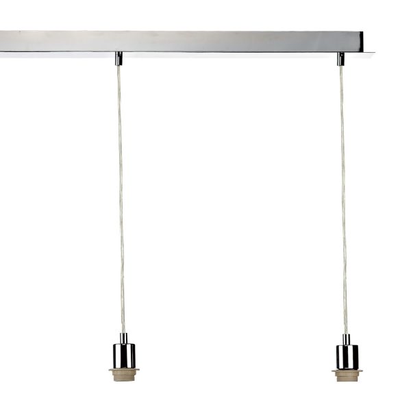 3 Light Polished Chrome E27 Suspension With Clear Cable - Image 3