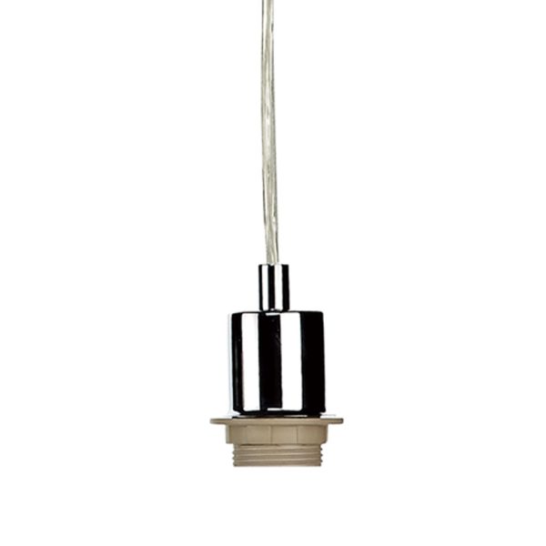 3 Light Polished Chrome E27 Suspension With Clear Cable - Image 4