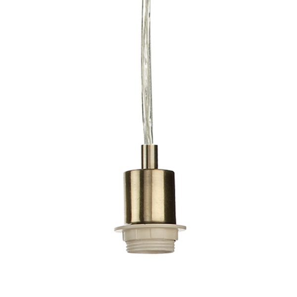 3 Light Antique Brass E27 Suspension With Clear Cable - Image 4