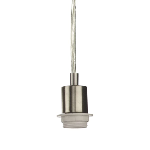 3 Light Satin Chrome E27 Suspension With Clear Cable - Image 4