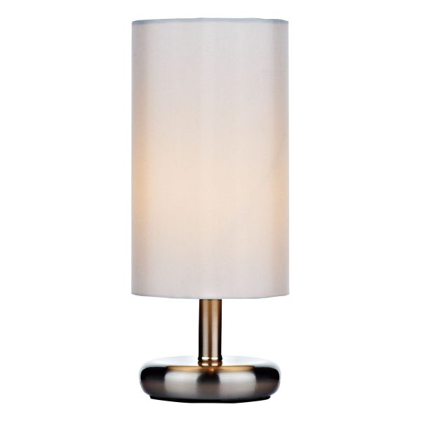 Tico Touch Table Lamp Satin Chrome complete with Ivory Shade - Image 3