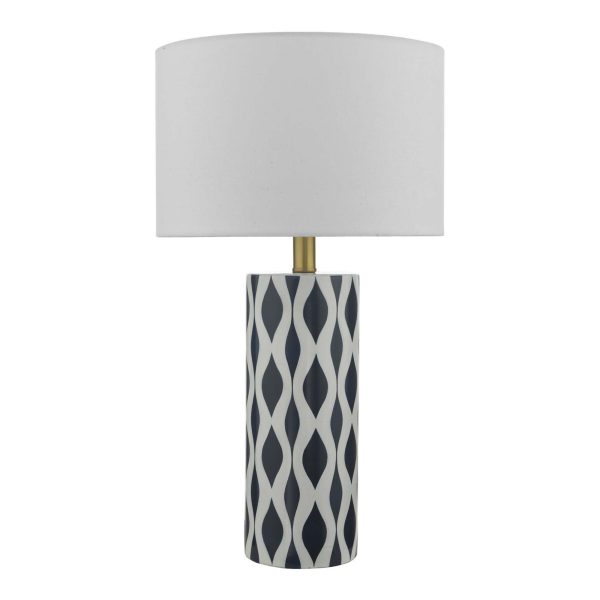 Weylin Table Lamp Blue And White Ceramic With Shade - Image 2