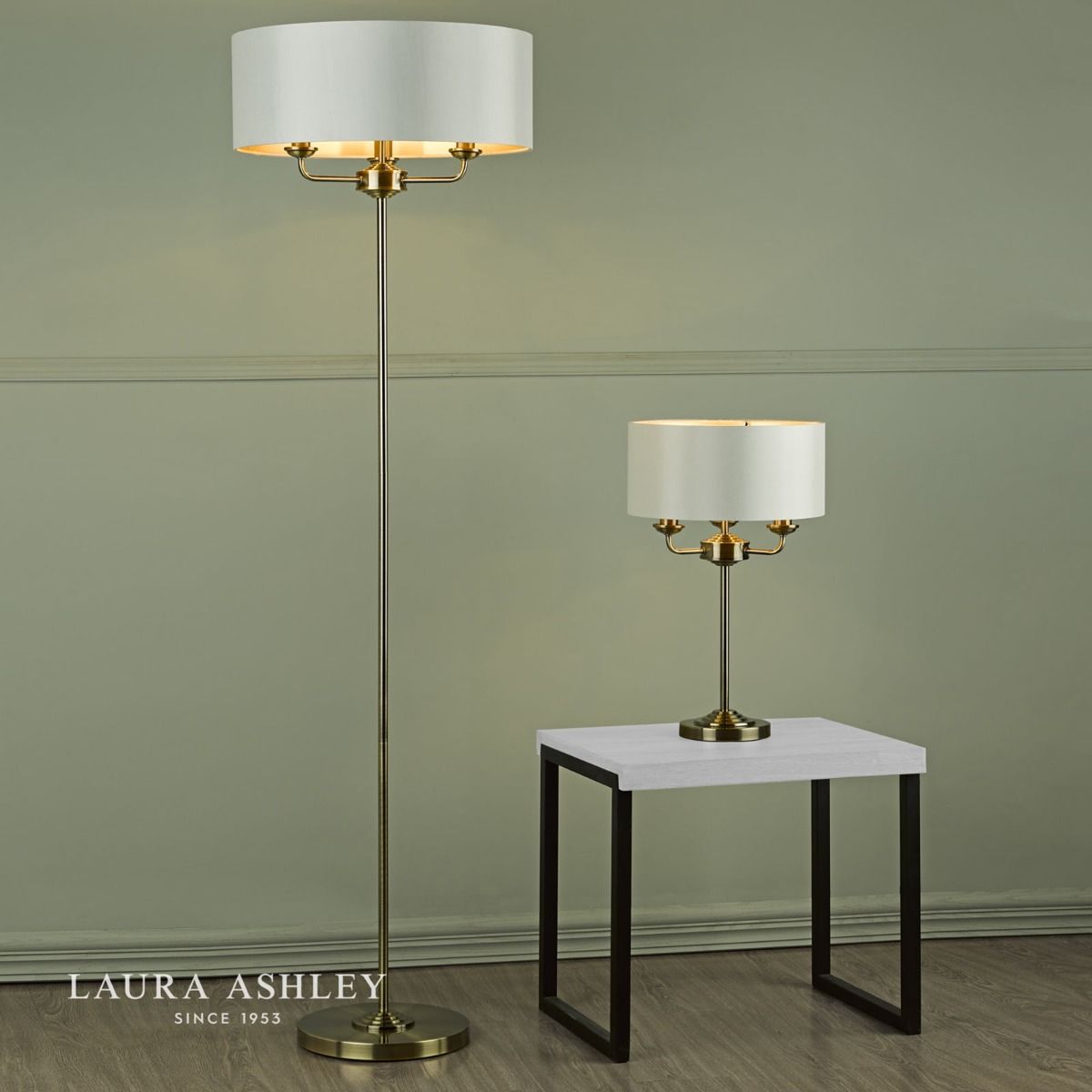 laura ashley antique brass floor lamp