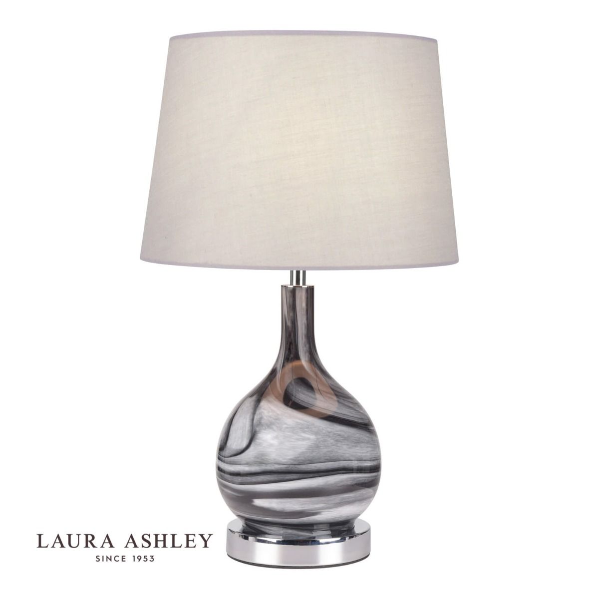 glass lamp with grey shade