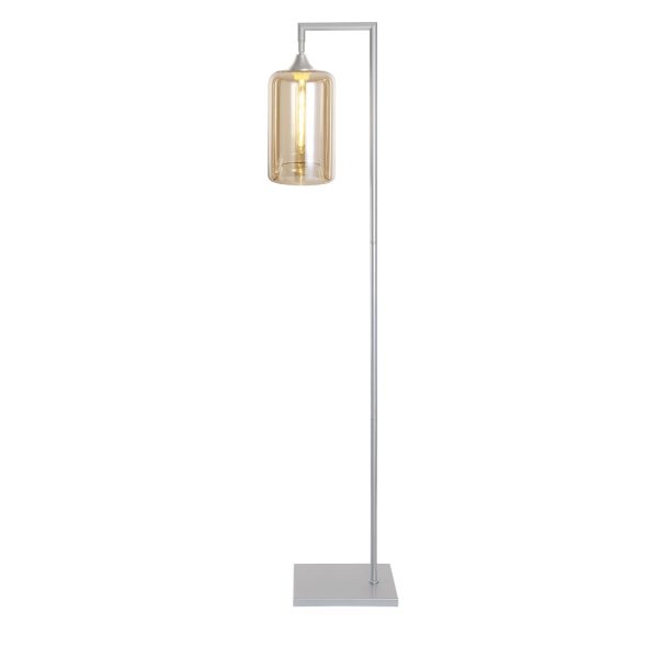 Rada Lighting Floor lamp silver and silver hand blown glass shade