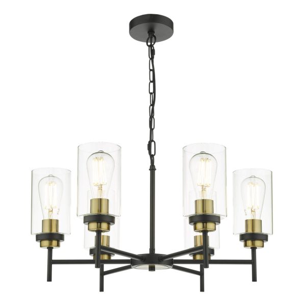 Abel 6 Light Pendant Satin Black Glass