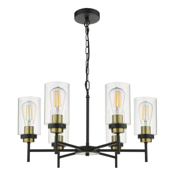 Abel 6 Light Pendant Satin Black Glass - Image 2