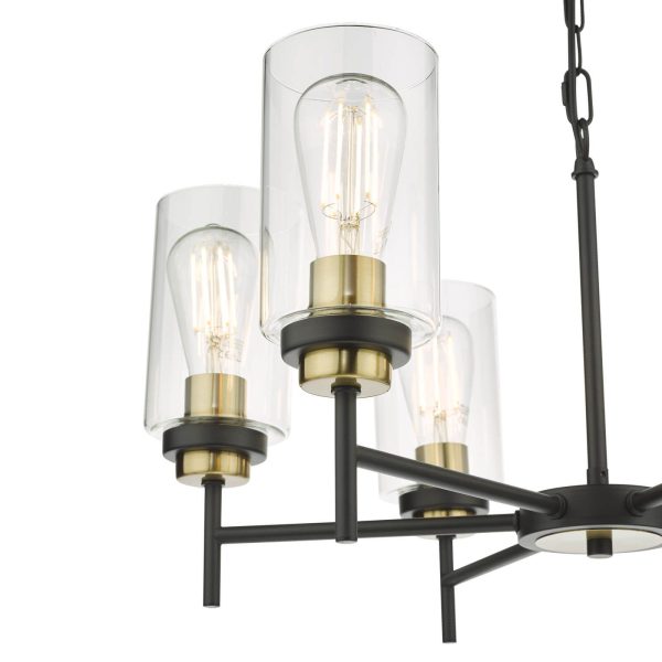 Abel 6 Light Pendant Satin Black Glass - Image 3