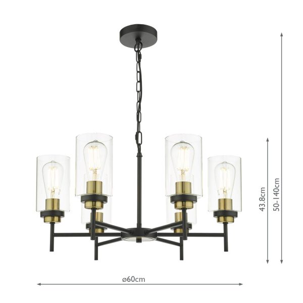 Abel 6 Light Pendant Satin Black Glass - Image 6