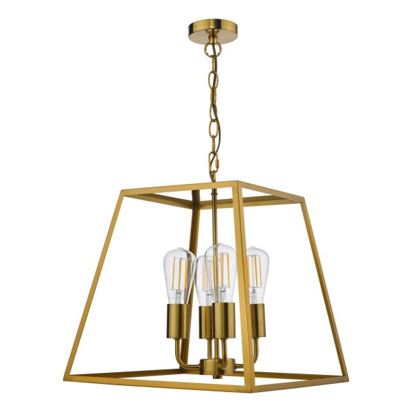 Academy 4 Light Lantern Natural Brass - Image 2