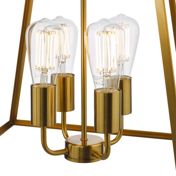 Academy 4 Light Lantern Natural Brass - Image 3