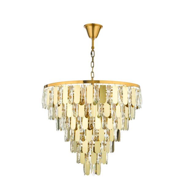 Amira 12 Light Chandelier Polished Gold Crystal - Image 2