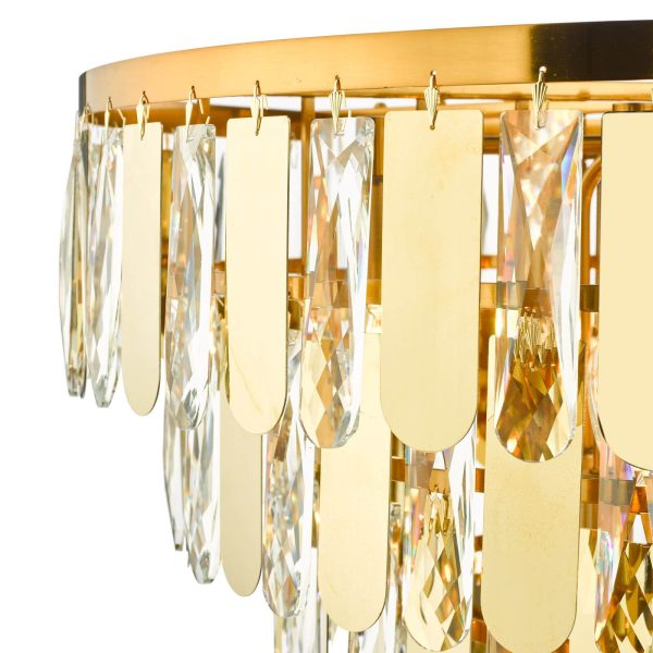 Amira 12 Light Chandelier Polished Gold Crystal - Image 4