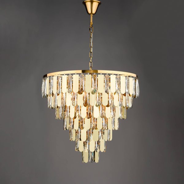 Amira 12 Light Chandelier Polished Gold Crystal - Image 5