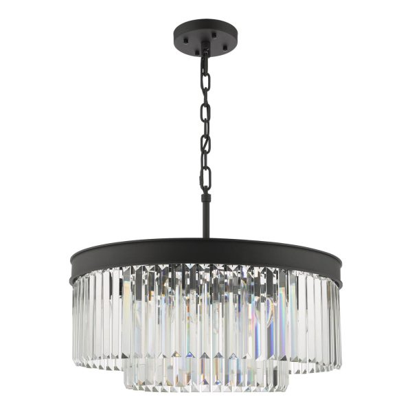 Celeus 6 Light Chandelier Anthracite & Crystal - Image 2