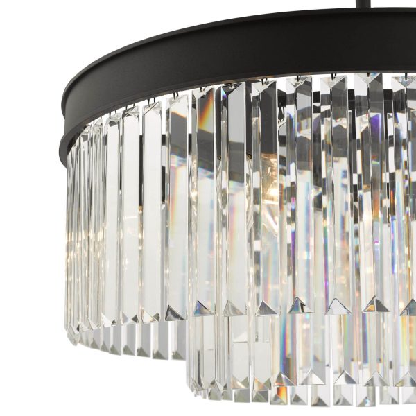 Celeus 6 Light Chandelier Anthracite & Crystal - Image 3