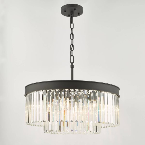 Celeus 6 Light Chandelier Anthracite & Crystal - Image 4