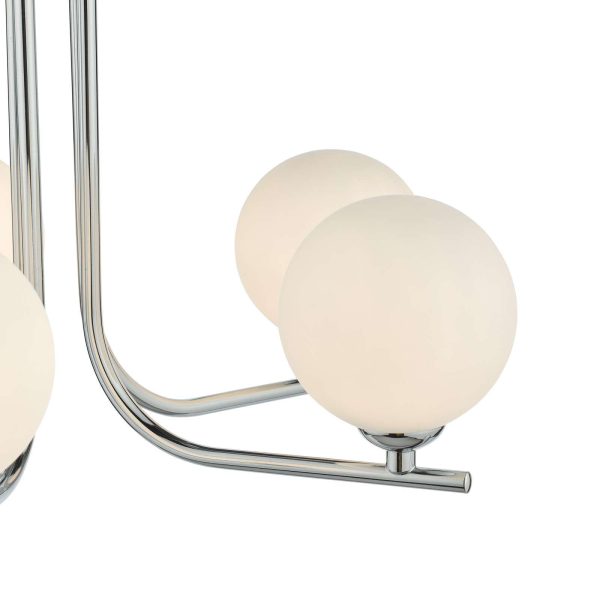 Cradle 5 Light Semi Flush Polished Chrome Opal Glass - Image 3