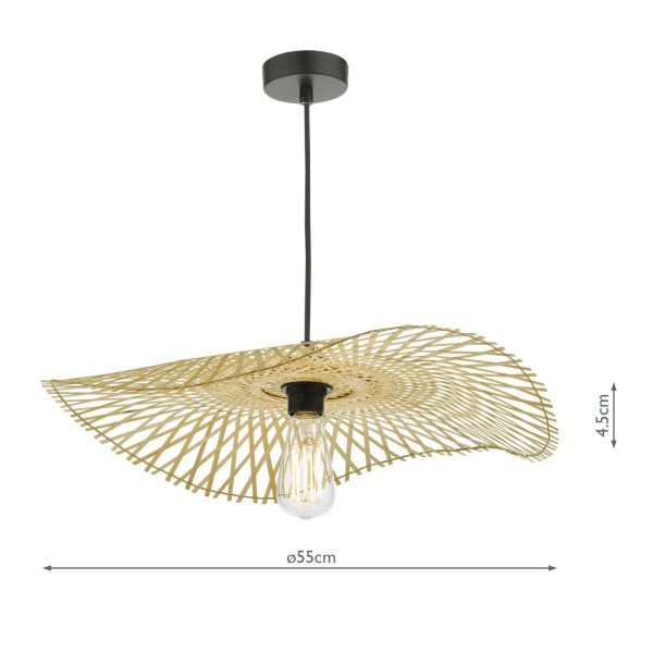 Deja Easy Fit Pendant Natural Rattan - Image 8