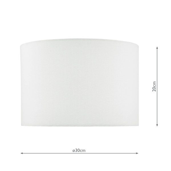 Dolce White Cotton Drum Shade 30cm - Image 3