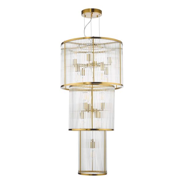 Eleanor 15 Light Chandelier Natural Brass Glass - Image 2