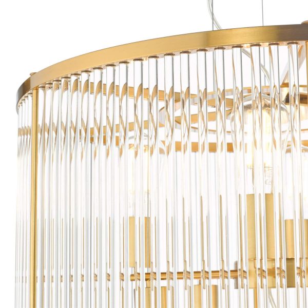 Eleanor 15 Light Chandelier Natural Brass Glass - Image 3