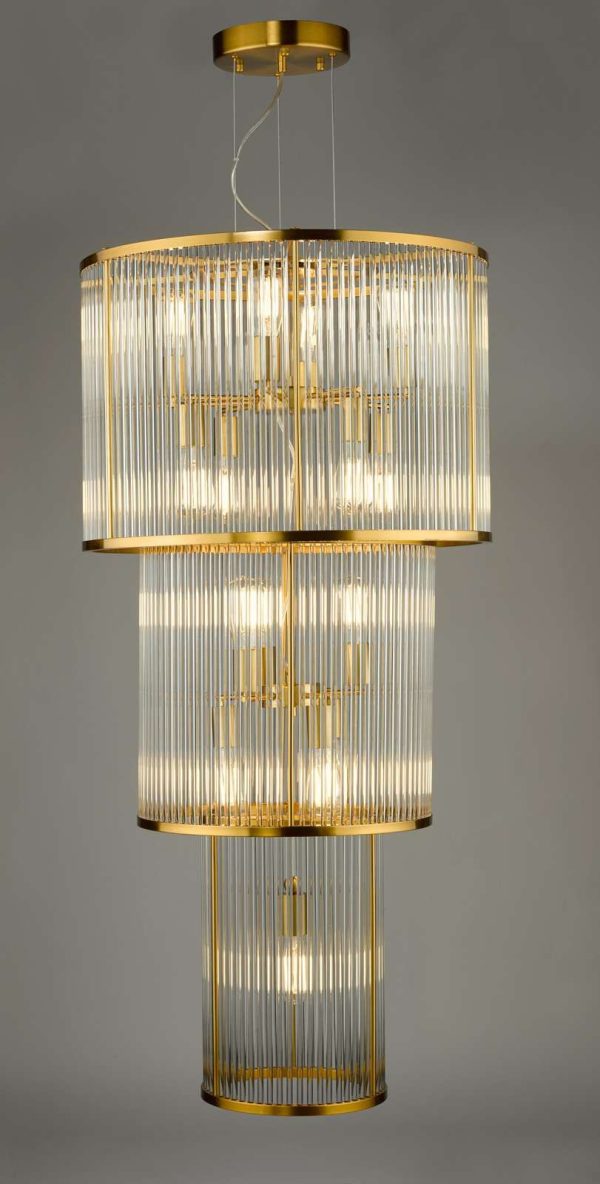 Eleanor 15 Light Chandelier Natural Brass Glass - Image 9