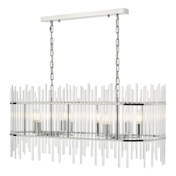 Finola 8 Light Bar Pendant Polished Chrome Glass