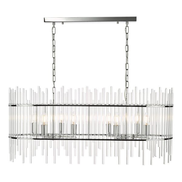 Finola 8 Light Bar Pendant Polished Chrome Glass - Image 3