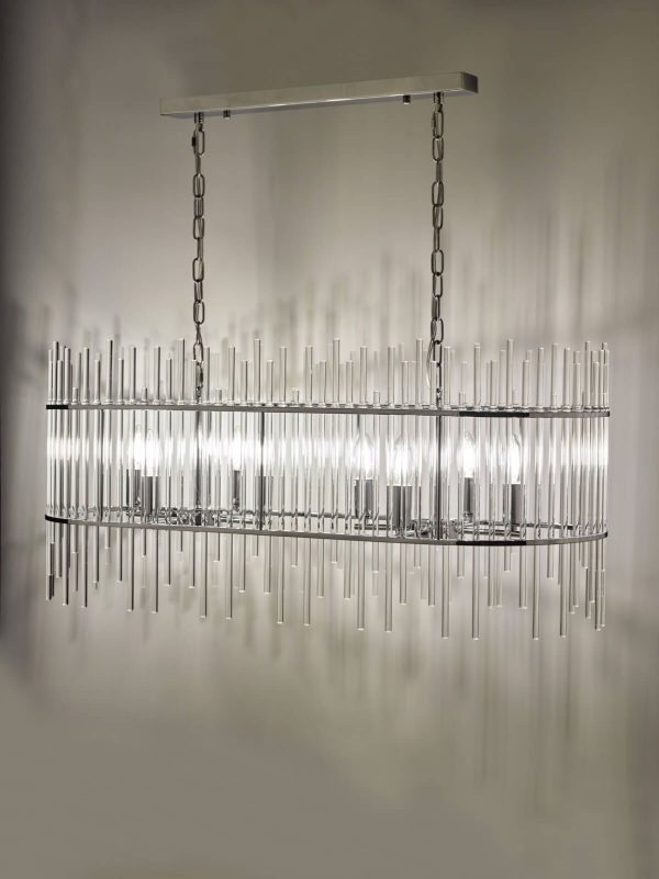 Finola 8 Light Bar Pendant Polished Chrome Glass - Image 7